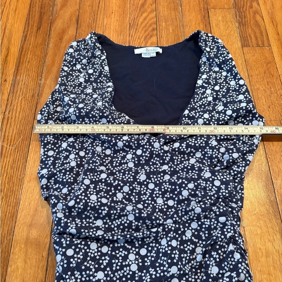 Boden Navy Blue & White Ruched Sleeveless Top - Picture 5 of 5
